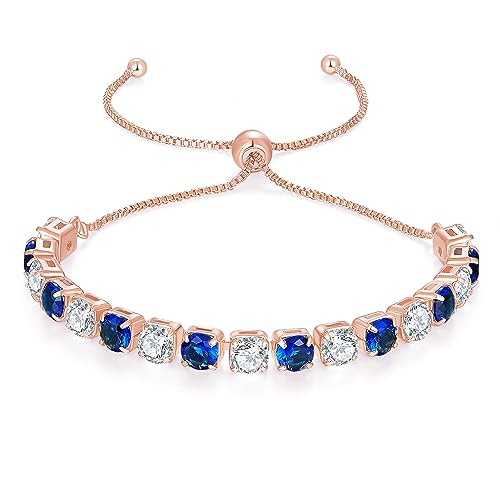 LOVANS Armband Rose Gold Damen mit 5MM Zirkonia Tennisarmband Verstellbares Armbänder für Frauen Geschenke zum Muttertag Geburtstag Weihnachten von LOVANS