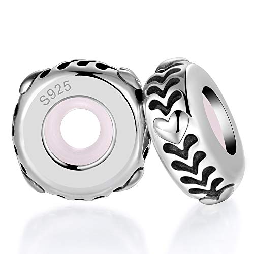 LOVANS 2 PCS Charms Stopper für Armband 925 Sterling Silber Gummi Spacer Stopper für DIY Armbänder Abstandhalter Armband von LOVANS