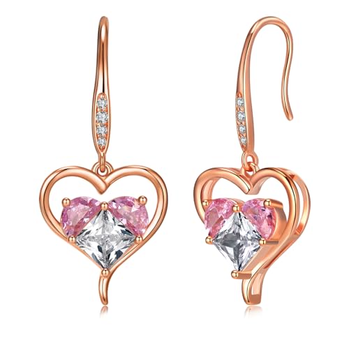 Lovans Rosegold Herz Ohrringe Silber 925 Hängend Ohrringe Damen mit weißem rosa 5A Zirkonia Schmuck Valentinstag Geschenke für Frauen Ehefrau für Sie Lovans Rosegold Herz Ohrringe Silber 925 Hängend Ohrringe Damen mit weißem rosa 5A Zirkonia Schmuck Valentinstag Geschenke für Frauen Ehefrau für Sie von LOVANS