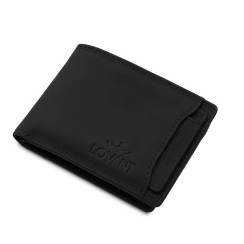 LOVANT Leder Geldbörse Herren mit RFID-Schutz I extra-stabile Doppelnaht I 11 Fächer für Kreditkarten I Querformat I Diverse Farben 100% Echtleder Hochwertige Geschenkidee,geldbörse-portmonee Schwatz von LOVANT