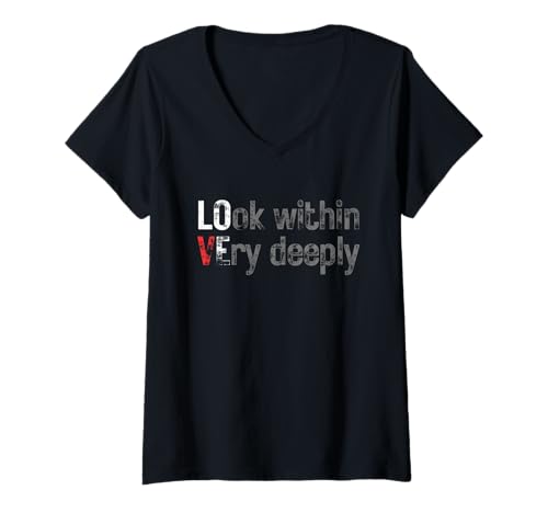 Damen Liebe Liebe Liebe T-Shirt mit V-Ausschnitt Damen Liebe Liebe Liebe T-Shirt mit V-Ausschnitt von LOVE LOok within VEry deeply