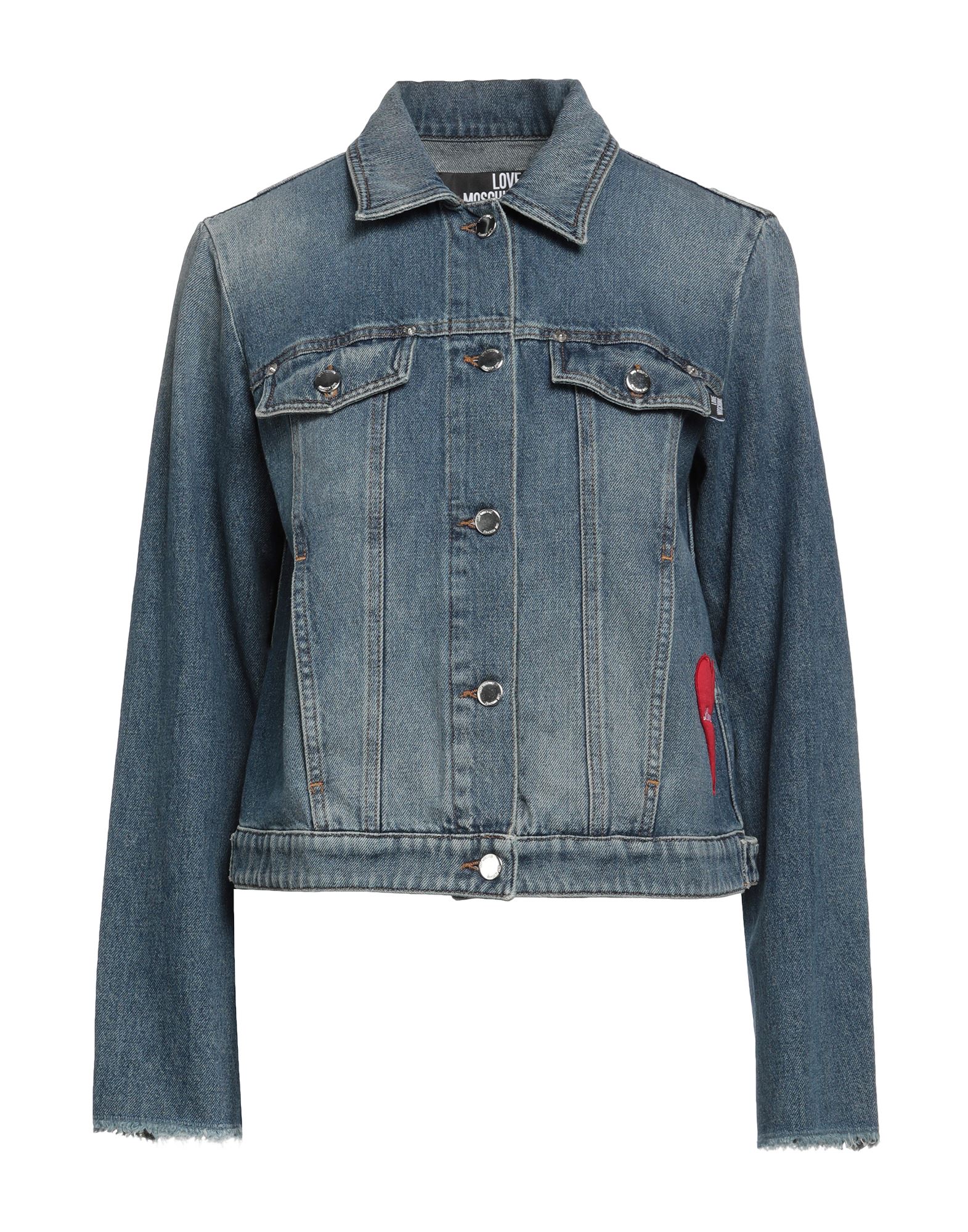 LOVE MOSCHINO Jeansjacke/-mantel Damen Blau von LOVE MOSCHINO