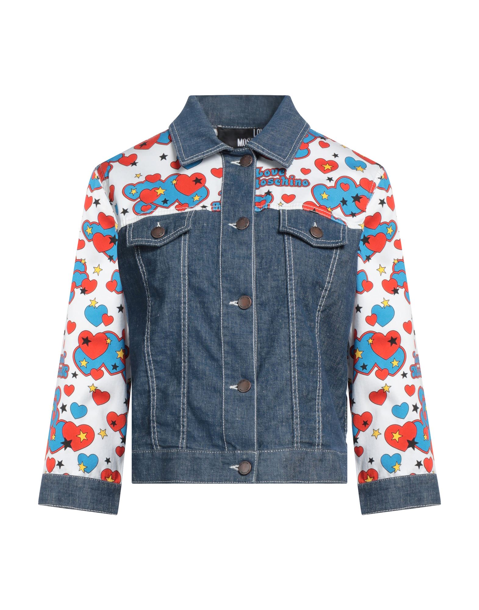 LOVE MOSCHINO Jeansjacke/-mantel Damen Blau von LOVE MOSCHINO