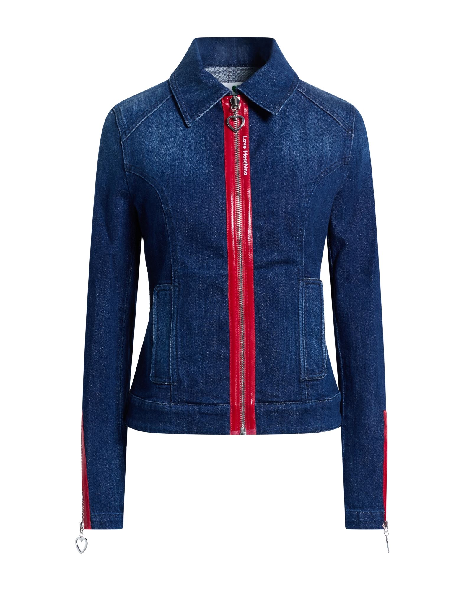 LOVE MOSCHINO Jeansjacke/-mantel Damen Blau von LOVE MOSCHINO