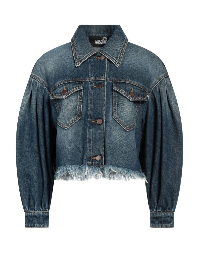 LOVE MOSCHINO Jeansjacke/-mantel Damen Blau von LOVE MOSCHINO