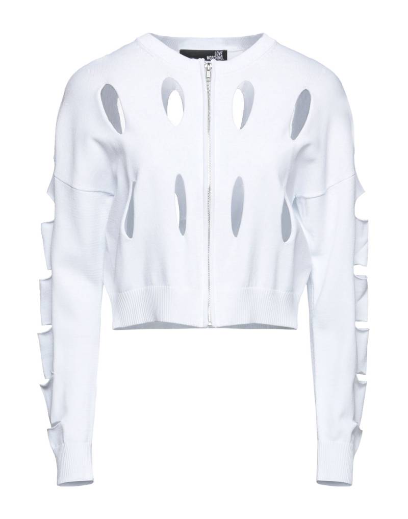 LOVE MOSCHINO Strickjacke Damen Weiß von LOVE MOSCHINO