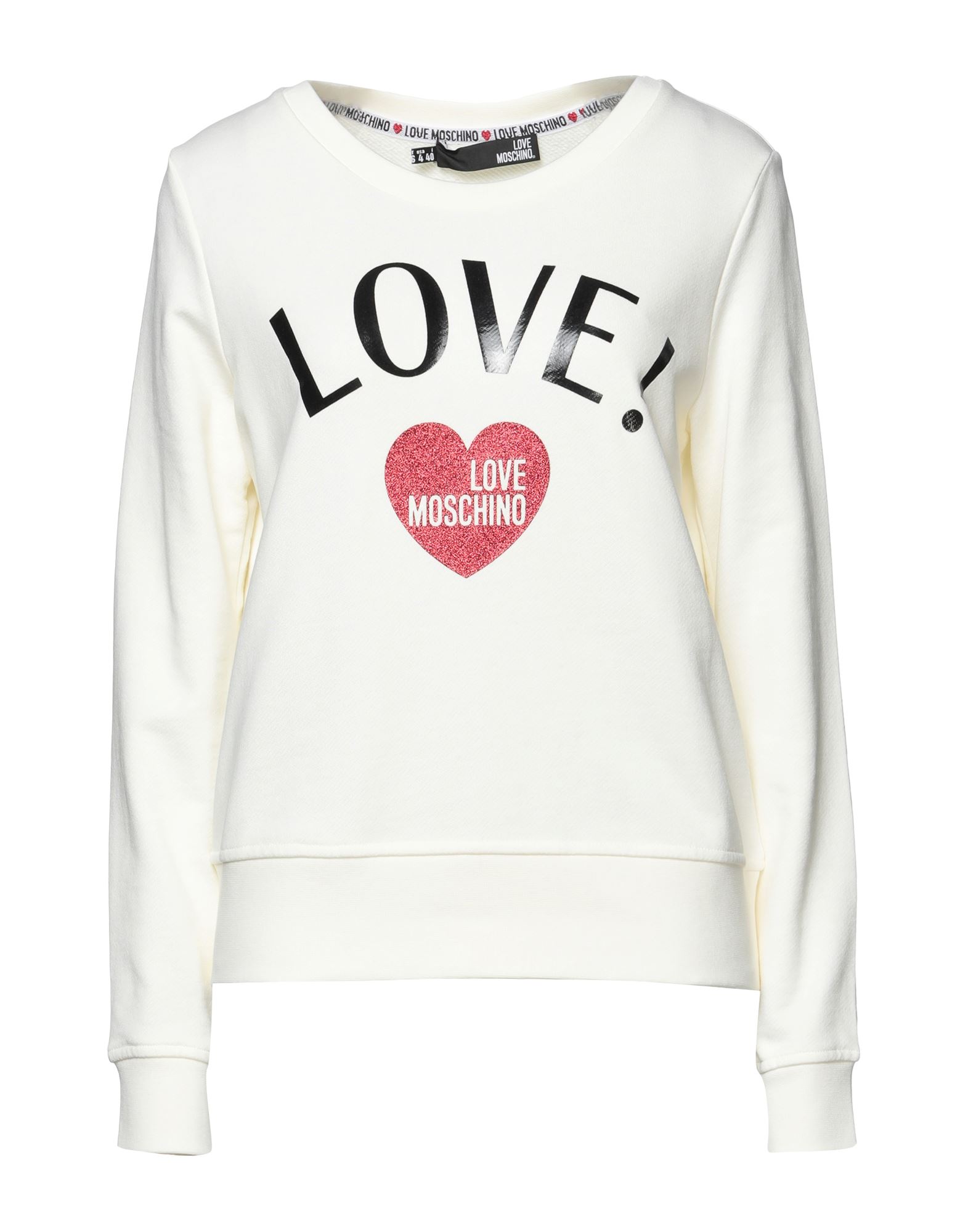 LOVE MOSCHINO Sweatshirt Damen Elfenbein LOVE MOSCHINO Sweatshirt Damen Elfenbein von LOVE MOSCHINO