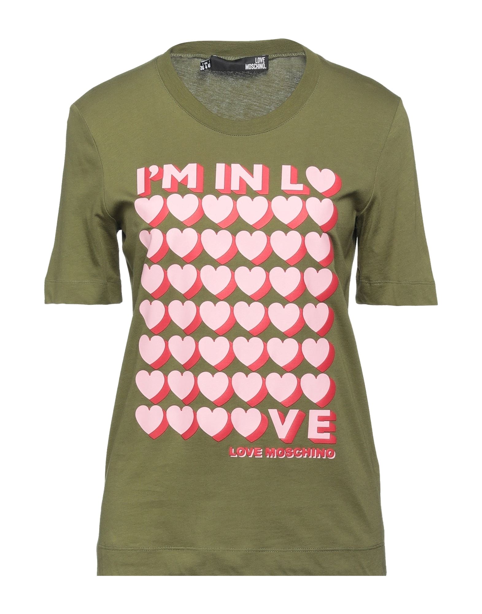 LOVE MOSCHINO T-shirts Damen Militärgrün von LOVE MOSCHINO