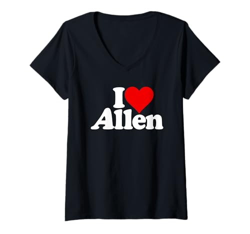 Damen I Love Heart Allen-Name auf einem T-Shirt T-Shirt mit V-Ausschnitt Damen I Love Heart Allen-Name auf einem T-Shirt T-Shirt mit V-Ausschnitt von LOVE OF ALLEN HEART NAME APPAREL