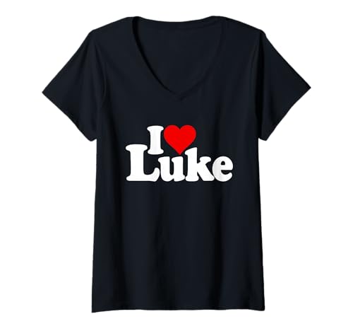 Damen I Love Heart Luke Name auf einem T-Shirt T-Shirt mit V-Ausschnitt Damen I Love Heart Luke Name auf einem T-Shirt T-Shirt mit V-Ausschnitt von LOVE OF LUKE HEART NAME APPAREL
