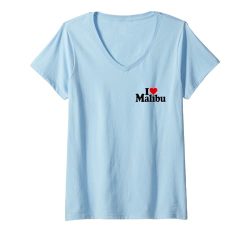Damen ICH Liebe Herz Malibu KALIFORNIEN T-Shirt mit V-Ausschnitt Damen ICH Liebe Herz Malibu KALIFORNIEN T-Shirt mit V-Ausschnitt von LOVE OF MALIBU HEART SOCAL TEES