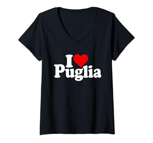 Damen ICH LIEBE HERZ APULIEN ITALIEN APULIEN ITALIEN T-Shirt mit V-Ausschnitt Damen ICH LIEBE HERZ APULIEN ITALIEN APULIEN ITALIEN T-Shirt mit V-Ausschnitt von LOVE OF PUGLIA HEART ITALIAN PRIDE TEES