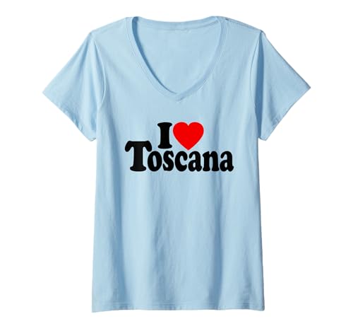 Damen I Love Heart Toscana Italia TOSKANA Italy T-Shirt mit V-Ausschnitt von LOVE OF TOSCANA HEART ITALIA TEES