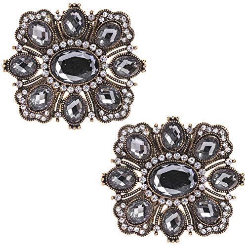 LOVE SHOES Damen 2 Schuhclips Luxe Edition Grau Glitzer elegant Schmuck Clip Schuhe Via Condotti von LOVE SHOES COMPANY