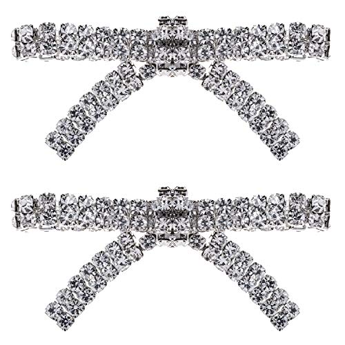 LOVE SHOES Schuhclips Schleifen Silber 2 Stück I Strass Schleife abnehmbare Brosche Schuhschmuck elegant I Shoe Charms Smartclip von LOVE SHOES COMPANY