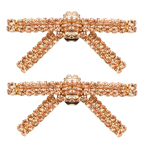 LOVE SHOES Schuhclips Schleifen Gold 2 Stück I Strass Schleife abnehmbare Brosche Schuhschmuck elegant I Shoe Charms Smartclip von LOVE SHOES COMPANY