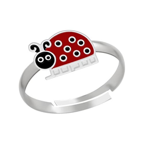 Kinderschmuck Ring kleiner Marienkäfer. Tier Schmuck Geschenke für Mädchen, Kinder. Weite verstellbar aus 925 Sterling Silber. Kommt in kleiner Geschenkbox. von LOVE YOUR CITY