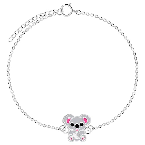 LOVE YOUR CITY Armband kleiner Panda Bär, Koala. Schmuck Geschenke für Mädchen, Kinder. Liebevoll gearbeiteter Kinderschmuck aus 925 Sterling Silber mit Emaille. 14-17cm verstellbar von LOVE YOUR CITY