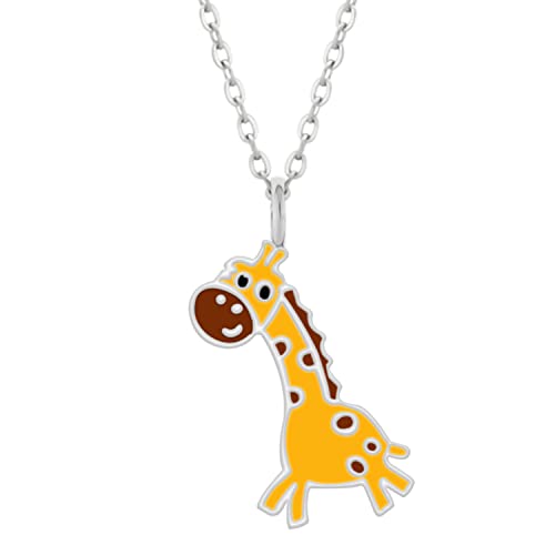 LOVE YOUR CITY Kinderschmuck Kette, Kettchen mit Anhänger kleine Giraffe. Tier Schmuck Geschenke für Mädchen, Kinder, aus 925 Sterling Silber verstellbar 42 bis 45cm von LOVE YOUR CITY