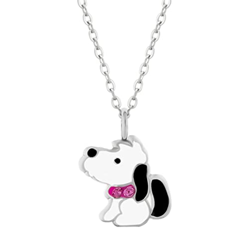 LOVE YOUR CITY Kette, Kettchen mit Anhänger kleiner Hund. Tier Schmuck Geschenke für Kinder, Mädchen, Kinderschmuck aus 925 Sterling Silber verstellbar 42 bis 45cm von LOVE YOUR CITY