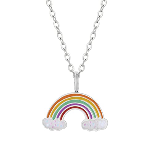 LOVE YOUR CITY Kette, Kettchen mit Anhänger kleiner Regenbogen. Schmuck Geschenke für Kinder, Mädchen, Kinderschmuck aus 925 Sterling Silber verstellbar 42 bis 45cm von LOVE YOUR CITY