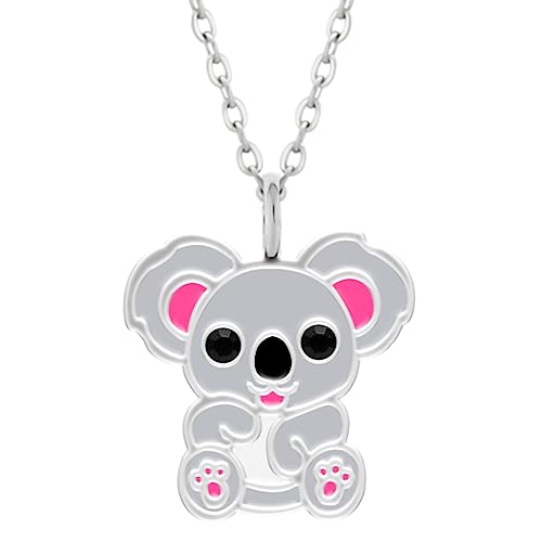 LOVE YOUR CITY Kette, Kettchen mit Anhänger kleiner Panda Bär, Koala. Schmuck Geschenke für Mädchen, Kinder. Kinderschmuck aus 925 Sterling Silber mit Emaille. verstellbar 42 bis 45cm von LOVE YOUR CITY
