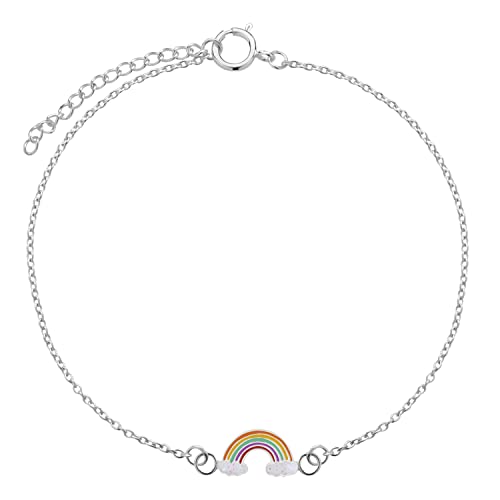 LOVE YOUR CITY Kinderschmuck Armband kleiner Regenbogen. Schmuck Geschenke für Kinder, Mädchen, aus 925er Sterling Silber 14-17cm Kinderschmuck verstellbar. Kommt in Geschenkbox. von LOVE YOUR CITY