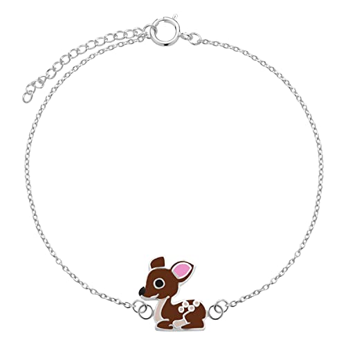 LOVE YOUR CITY Kinderschmuck Armband kleines Reh Kidz. Tier Schmuck Geschenke für Kinder, Mädchen, aus 925er Sterling Silber 14-17cm verstellbar. von LOVE YOUR CITY