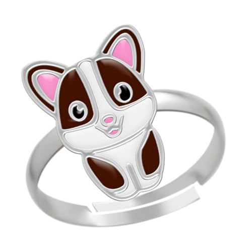LOVE YOUR CITY Kinderschmuck Ring Chinchilla – 925 Sterling Silber mit Emaille – verstellbar – Kinder Ring Mädchen – niedliches Nagetier-Motiv – Geschenk für Kinder – inkl. Geschenkbox von LOVE YOUR CITY