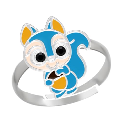 LOVE YOUR CITY Kinderschmuck Ring Eichhörnchen – 925 Sterling Silber mit Emaille – verstellbar – Kinder Ring Mädchen – süßes Tiermotiv – Geschenk für Kinder – inkl. Geschenkbox von LOVE YOUR CITY