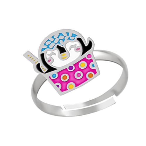 LOVE YOUR CITY Kinderschmuck Ring Eis Pinguin. Tier Schmuck Geschenke für Mädchen, Kinder. Weite verstellbar 925 Sterling Silber. Kommt in Geschenkbox. von LOVE YOUR CITY