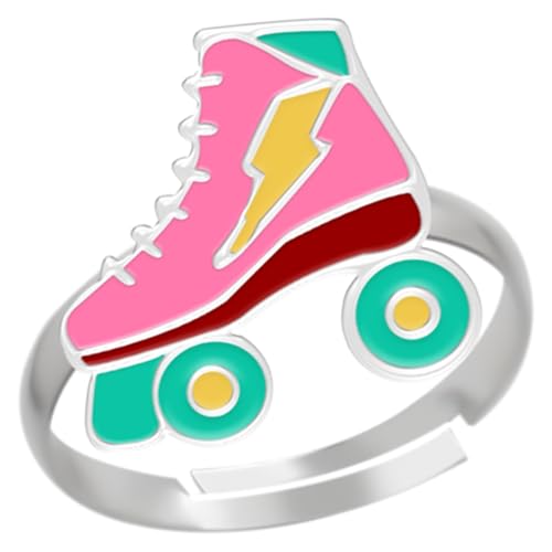 LOVE YOUR CITY Kinderschmuck Ring Rollschuh – 925 Sterling Silber mit Emaille – verstellbar – Kinder Ring Mädchen – Rollerblade Motiv – Geschenk für Kinder – inkl. Geschenkbox von LOVE YOUR CITY