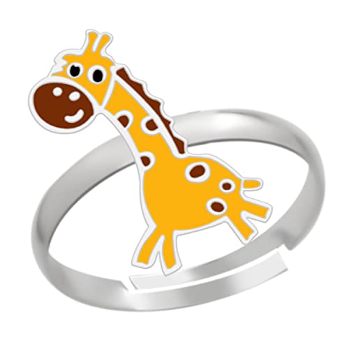LOVE YOUR CITY Kinderschmuck Ring kleine Giraffe. Tier Schmuck Geschenke für Mädchen, Kinder. Weite verstellbar aus 925 Sterling Silber. Kommt in Geschenkbox. von LOVE YOUR CITY