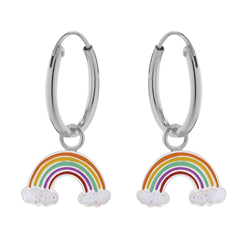 LOVE YOUR CITY Ohrringe, Creole kleiner Regenbogen. Schmuck Geschenke für Mädchen, Kinder, Kinderschmuck aus 925 Sterling Silber mit Emaille. Kommt in kleiner Geschenkbox. von LOVE YOUR CITY