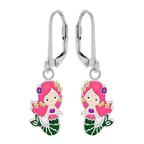LOVE YOUR CITY Ohrringe, Ohrhänger kleine Meerjungfrau, Nixe. Perfekte Geschenke für Mädchen, Kinder. Hochwertiger Kinderschmuck aus Sterling Silber mit Emaille. von LOVE YOUR CITY