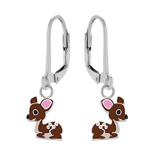 LOVE YOUR CITY Ohrringe, Ohrhänger kleines Reh Kidz. Tier Schmuck Geschenke für Mädchen, Kinder, Kinderschmuck aus 935 Sterling Silber mit Emaille. Kommt in kleiner Geschenkbox. von LOVE YOUR CITY
