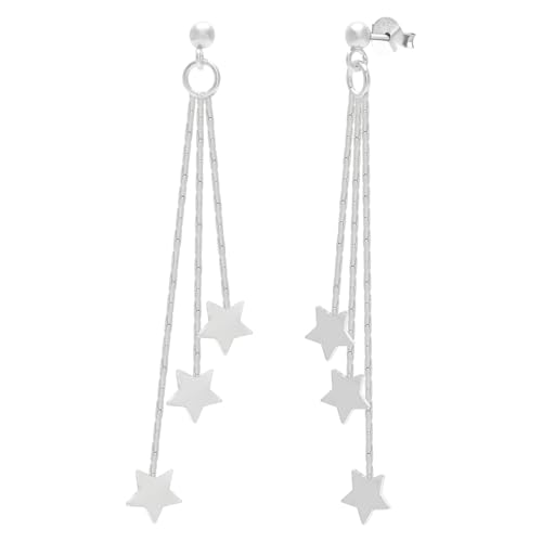 Ohrstecker, Ohrringe Sterne Quaste 925 Sterling Silber – Hypoallergen & nickelfrei – Damen & Mädchen Schmuck – Silber Ohrstecker mit Sternen – Kinderohrringe – Geschenk für Frauen von LOVE YOUR CITY