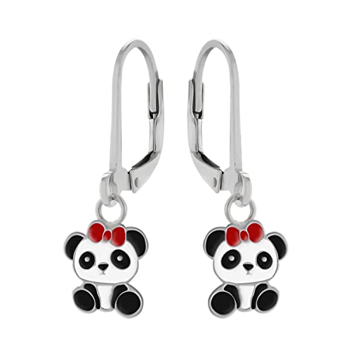 LOVE YOUR CITY Ohrringe, Ohrhänger kleiner Panda. Tier Schmuck Geschenke für Mädchen, Kinder, Kinderschmuck aus 925 Sterling Silber mit Emaille. Kommt in kleiner Geschenkbox. von LOVE YOUR CITY