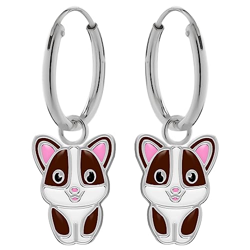 Ohrringe, Creole Hund, Chinchilla, Hamster. LOVE YOUR CITY Schmuck Geschenke für Mädchen, Kinder. Liebevoll gearbeiteter Kinderschmuck aus 925 Sterling Silber mit Emaille. von LOVE YOUR CITY