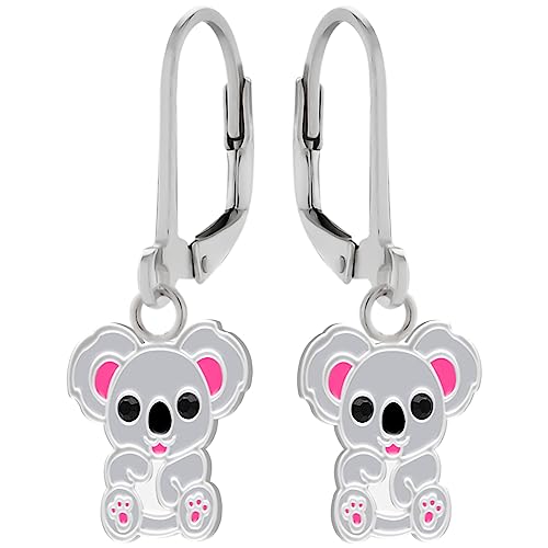 Ohrringe, Ohrhänger kleiner Panda Bär, Koala. LOVE YOUR CITY Schmuck Geschenke für Mädchen, Kinder. Liebevoll gearbeiteter Kinderschmuck aus 925 Sterling Silber mit Emaille. von LOVE YOUR CITY