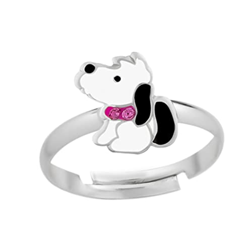 LOVE YOUR CITY Kinderschmuck Ring kleiner Hund. Tier Schmuck Geschenke für Mädchen, Kinder. Weite verstellbar aus 925 Sterling Silber. Kommt in Geschenkbox. von LOVE YOUR CITY