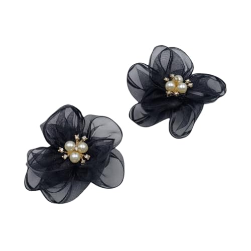 LOVEF Schuhclips mit Perlenblumen, exquisite Strass-Schuhanhänger, Spitzen-Blumen-Schuhzubehör für Hochzeit, spitzer Zehenbereich, Pumps, 2 Stück, Schwarz, 6.5cm LOVEF Schuhclips mit Perlenblumen, exquisite Strass-Schuhanhänger, Spitzen-Blumen-Schuhzubehör für Hochzeit, spitzer Zehenbereich, Pumps, 2 Stück, Schwarz, 6.5cm von LOVEF
