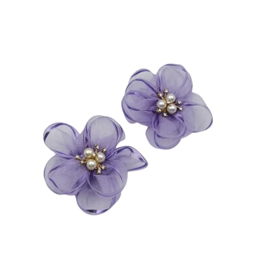 LOVEF Schuhclips mit Perlenblumen, exquisite Strass-Schuhanhänger, Spitzen-Blumen-Schuhzubehör für Hochzeit, spitzer Zehenbereich, Pumps, 2 Stück, Violett, 6.5cm LOVEF Schuhclips mit Perlenblumen, exquisite Strass-Schuhanhänger, Spitzen-Blumen-Schuhzubehör für Hochzeit, spitzer Zehenbereich, Pumps, 2 Stück, Violett, 6.5cm von LOVEF