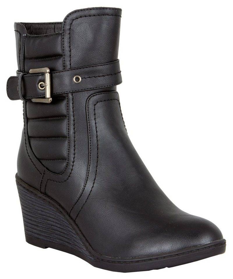LOVENESS Damen Stiefel Winterstiefelette LN02 Winterstiefel Stiefelette Winterstiefelette Damenwinterstiefel Leicht gefüttert Keilabsatz von LOVENESS