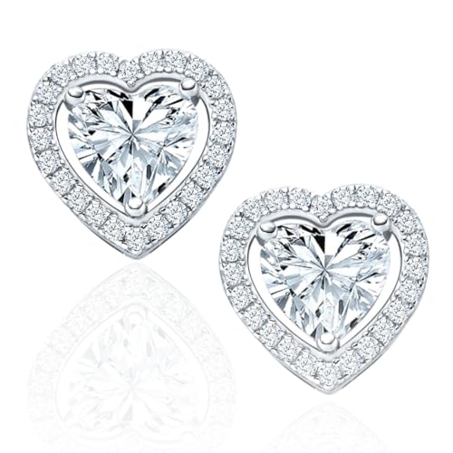 Herz Ohrringe Silber 925 Damen Ohrstecker kleine Herzohrringe Herzstecker Stecker Ich liebe Dich Geschenke für Frauen Freundin Sie Geburtstag Jahrestag Hochzeitstag Liebesgeschenk Liebe Geschenkidee von LOVENEST