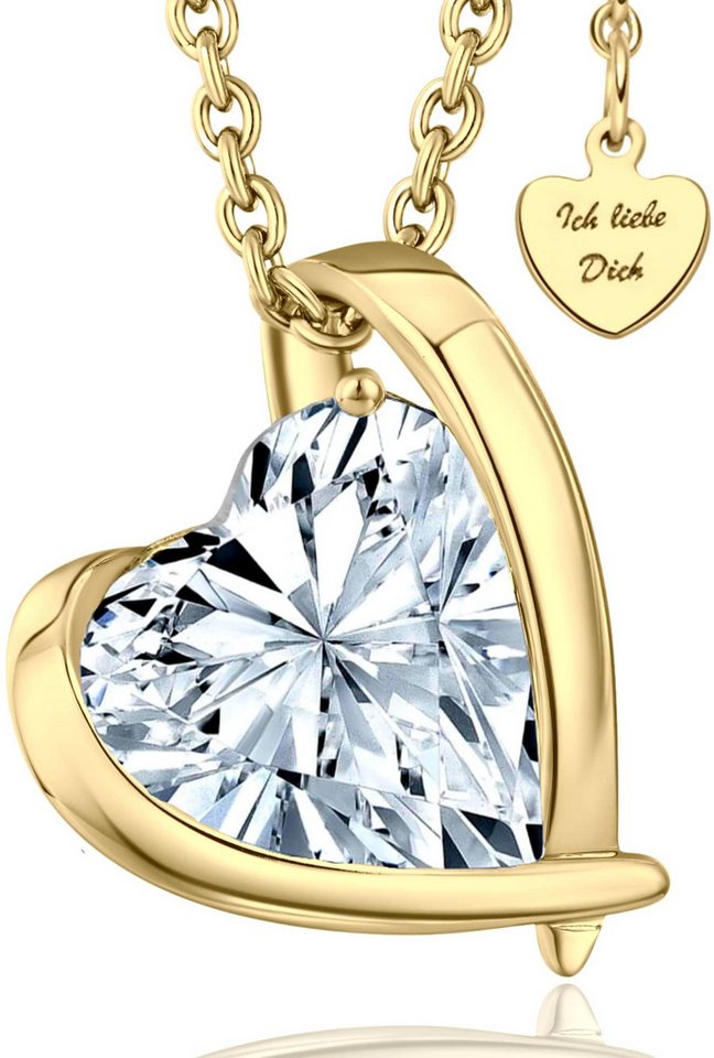 LOVENEST Herzkette Herzkette Silber 925 Halskette Damen *Ich Liebe Dich* Herzanhänger (Silberkette Anhänger Geschenke für Frauen Weihnachtsgeschenk Freundin, Geschenkset Damenkette Weihnachten Set), Sie Geburtstag Hochzeitstag Liebesbeweis Liebesgeschenk Herz Schmuck von LOVENEST