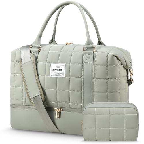 LOVEVOOK Groß Reisetasche Damen, Leicht Puffer Weekender Handgepäck Tasche Carry On Travel Bag mit Schuhfach & Nassfach, Kliniktasche Geburt Krankenhaustasche Sporttasche für Flugzeug Gym LOVEVOOK Groß Reisetasche Damen, Leicht Puffer Weekender Handgepäck Tasche Carry On Travel Bag mit Schuhfach & Nassfach, Kliniktasche Geburt Krankenhaustasche Sporttasche für Flugzeug Gym von LOVEVOOK