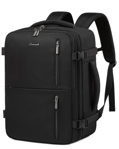 LOVEVOOK Handgepäck Rucksack 45x36x20, Reiserucksack Flugzeug Damen Herren mit USB, Carry On Luggage Travel Backpack 32l für 15.6 Zoll Laptop, Kofferrucksack für Weekend Business Reisen, Schwarz von LOVEVOOK