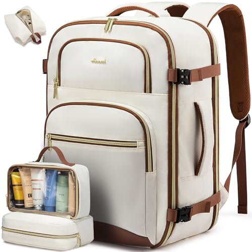 LOVEVOOK Handgepäck Rucksack Flugzeug, 40L Groß Reiserucksack Damen Herren Tasche, 17 Zoll Laptop Rucksack Travel Backpack mit Laptopfach, Reise Rucksack-damen für Geschäftsreise Business Weekend von LOVEVOOK