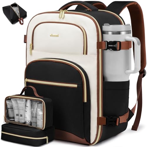 LOVEVOOK Handgepäck Rucksack Flugzeug, 40L Groß Reiserucksack Damen Herren Tasche, 17 Zoll Laptop Rucksack Travel Backpack mit Laptopfach, Reise Rucksack-damen für Geschäftsreise Business Weekend von LOVEVOOK